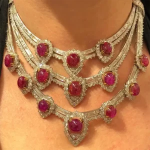 The Estee Lauder Van Cleef & Arpels Important Retro Ruby Diamond Necklace 1950
