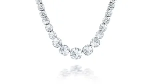 Platinum 95.00 Carat Diamond Tennis Necklace
