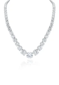 Platinum 95.00 Carat Diamond Tennis Necklace