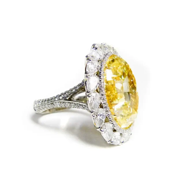 Diana m Fancy Intense Yellow Diamond Ring 16.30cts