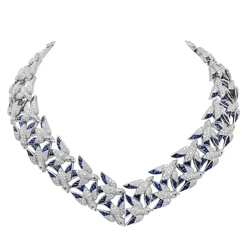 Rare Cartier Les Oiseaux Liberees Sapphire Diamond 5 Piece Suite 3 Cartier 'Les Oiseaux Liberees' Sapphire Diamond 5 Piece Suite