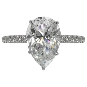 GIA Certified 10 Carat Pear Cut Diamond Ring