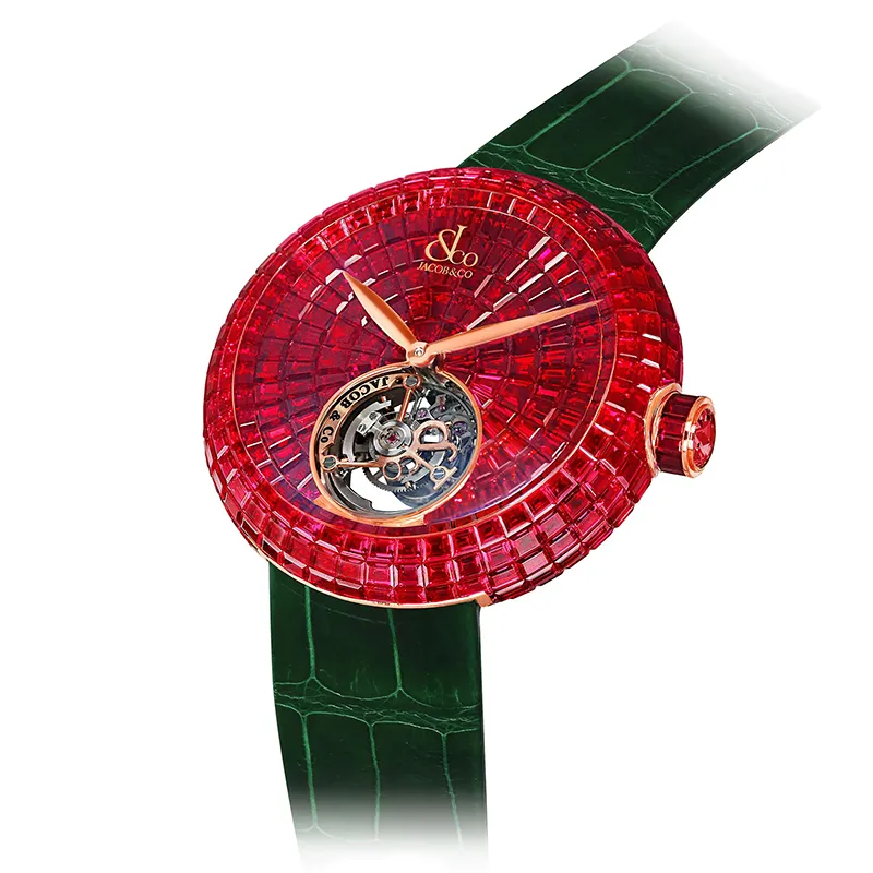 Brilliant Flying Tourbillon Rubies Rose Gold on Strap Jacob & Co.