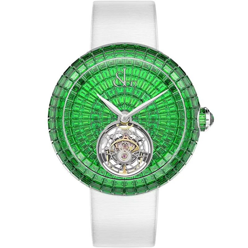 Brilliant Flying Tourbillon Tsavorites White Gold on Strap Jacob & Co. 18k 1 Brilliant Flying Tourbillon Tsavorites White Gold on Strap Jacob & Co.