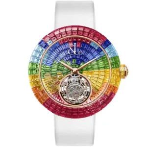 Brilliant Flying Tourbillon Peru Mountains II Rose Gold on Strap Jacob & Co.