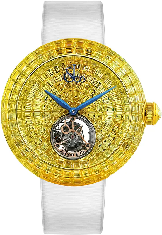 Brilliant Flying Tourbillon Yellow Sapphires Rose Gold on Strap Jacob & Co. 18k 2 Brilliant Flying Tourbillon Yellow Sapphires Rose Gold on Strap Jacob & Co.