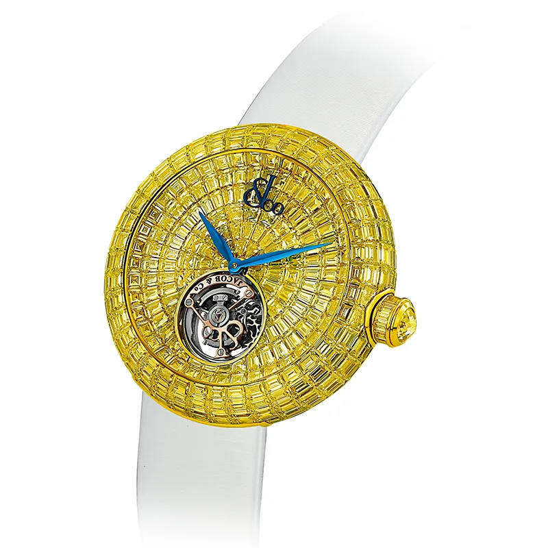 Brilliant Flying Tourbillon Yellow Sapphires Rose Gold on Strap Jacob & Co. 18k 1 Brilliant Flying Tourbillon Yellow Sapphires Rose Gold on Strap Jacob & Co.