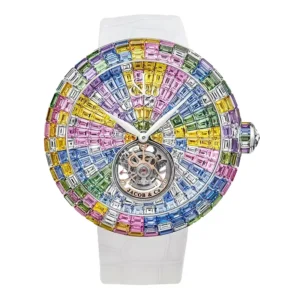 Brilliant Flying Tourbillon Arlequino Pastel White Gold on Strap Jacob & Co.