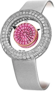Brilliant Mystery Pink Sapphires White Gold on Strap 44mm Jacob & Co.