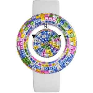 Brilliant Mystery Arlequino Pastel White Gold on Strap 44mm Jacob & Co.