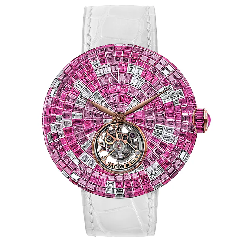 Brilliant Flying Tourbillon Pink Camouflage White Gold on Strap Jacob & Co. 18k 1 Brilliant Flying Tourbillon Pink Camouflage White Gold on Strap Jacob & Co.