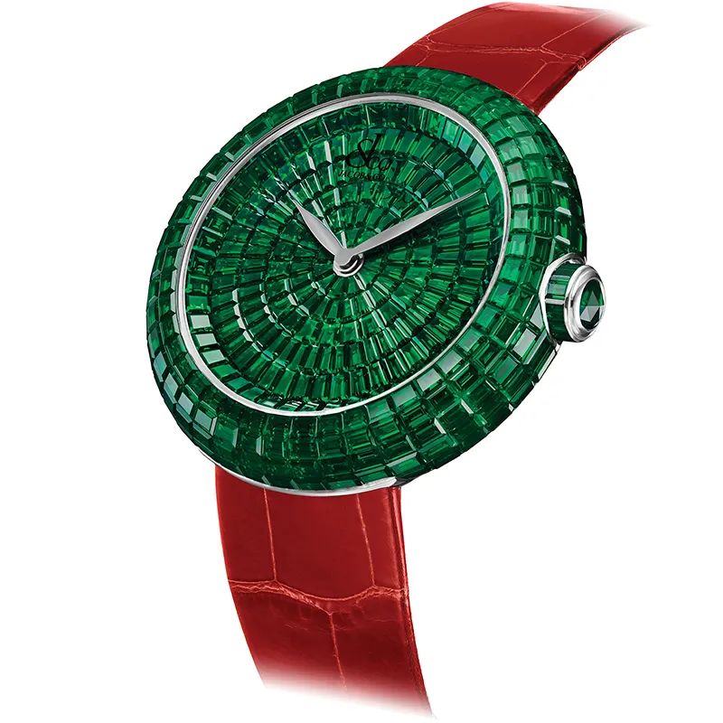 Brilliant Baguette Emeralds White Gold on Strap Jacob & Co. 18k 1 Brilliant Baguette Emeralds White Gold on Strap Jacob & Co.