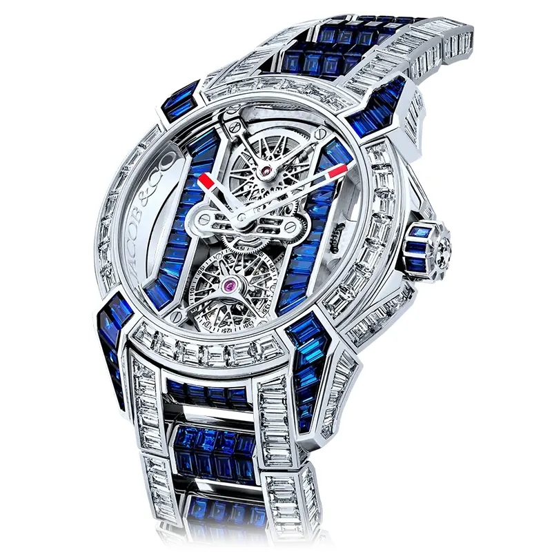 Epic X Tourbillon Baguette Diamonds & Blue Sapphires Jacob & Co.