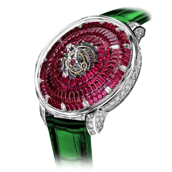 The Mystery Tourbillon Full Rubies White Gold on Strap Jacob & Co.
