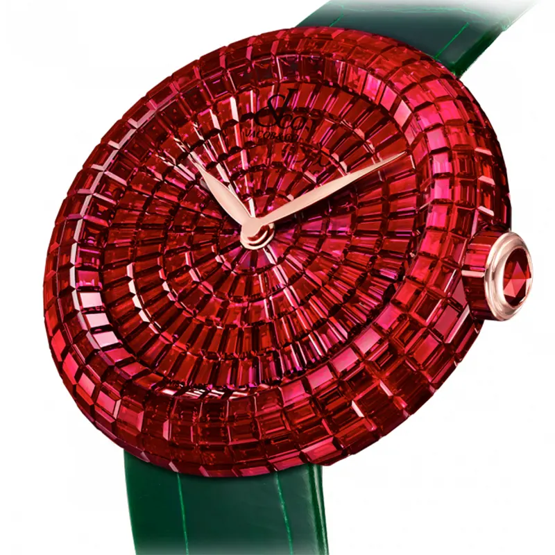 Brilliant Baguette Rubies White Gold on Strap Jacob & Co. 18k 3 Brilliant Baguette Rubies White Gold on Strap Jacob & Co.
