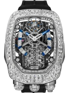Stunning Bugatti Chiron Tourbillon Baguette White Gold on Strap Jacob & Co. 18k 9 Bugatti Chiron Tourbillon Baguette White Gold on Strap Jacob & Co.