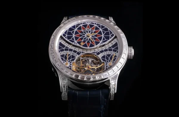 Jaeger-LeCoultre Calibre 177 Master Gyrotourbillon 1 6006406 Blue Aventurine Diamond Bezel Platinum Leather 43mm Manual-Winding BRAND NEW