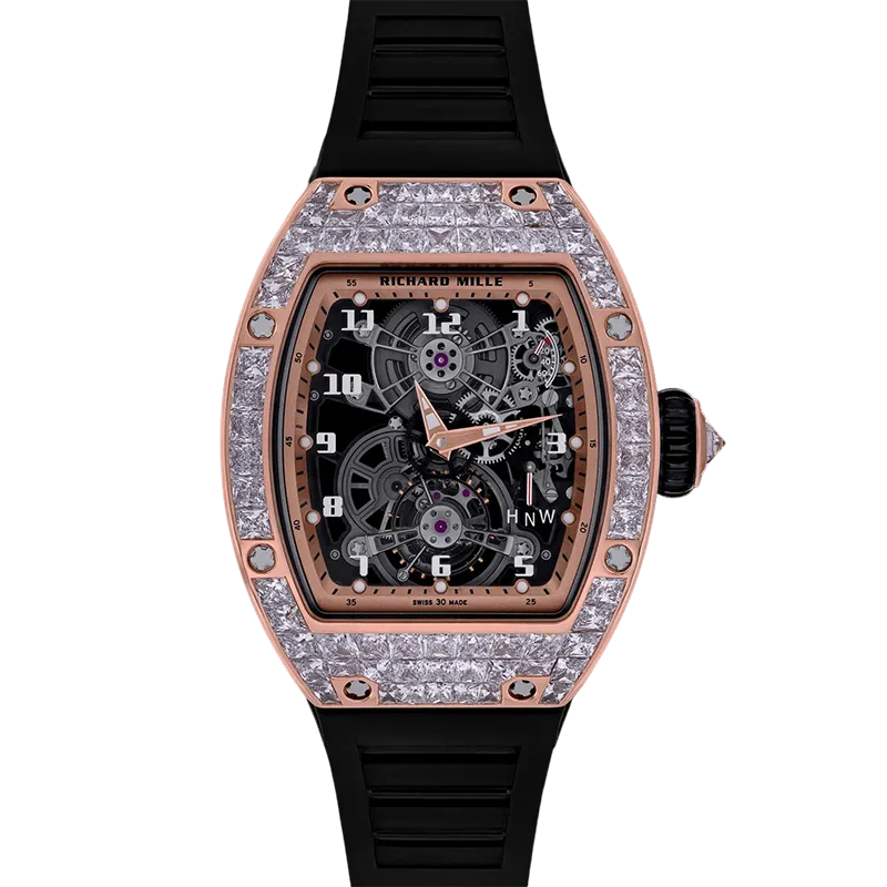 Rare Richard Mille Manual Winding Tourbillon Rose Gold/Diamonds RM 17-01 2 Richard Mille Manual Winding Tourbillon Rose Gold/Diamonds RM 17-01