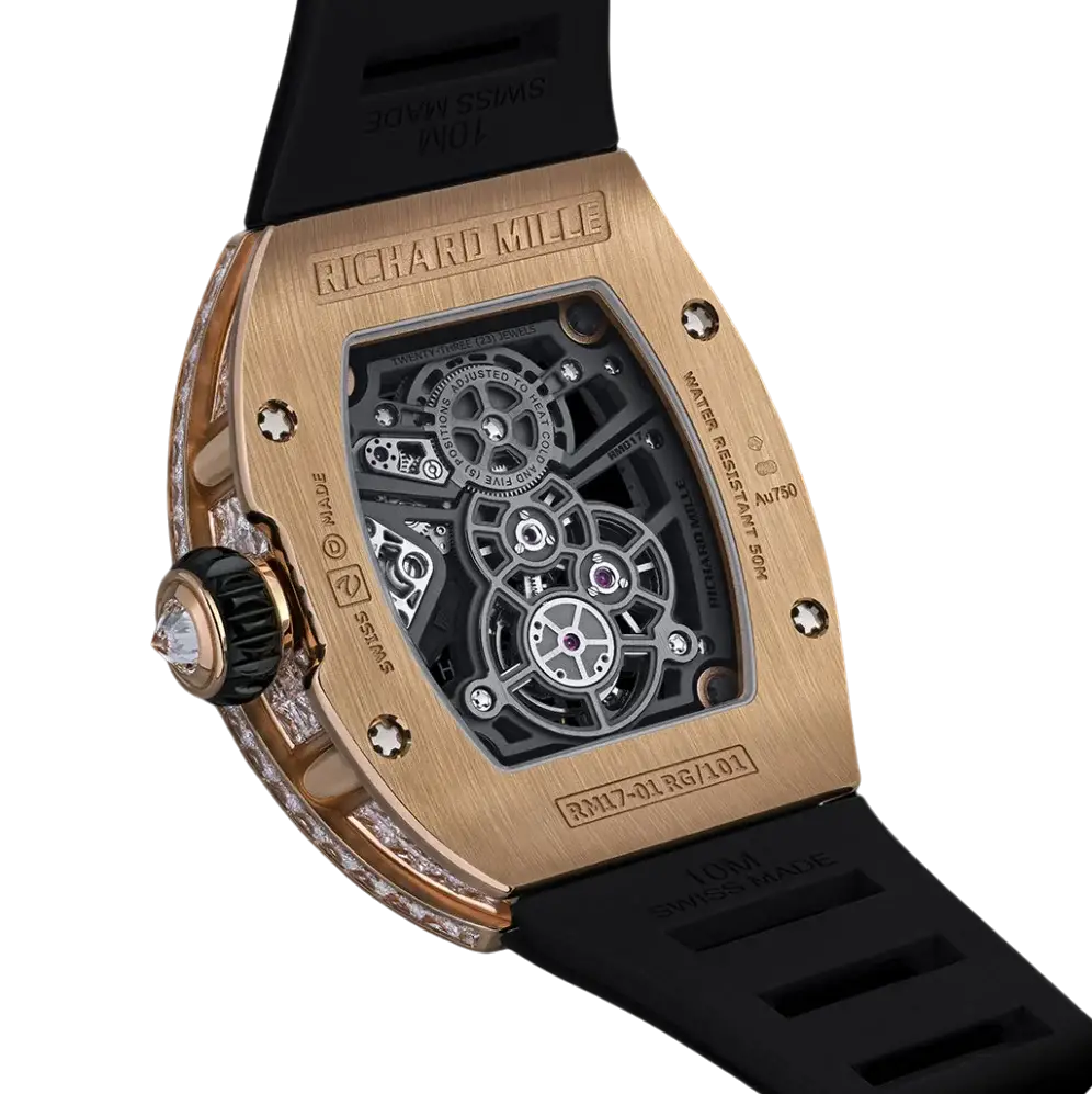 Rare Richard Mille Manual Winding Tourbillon Rose Gold/Diamonds RM 17-01 4 Richard Mille Manual Winding Tourbillon Rose Gold/Diamonds RM 17-01