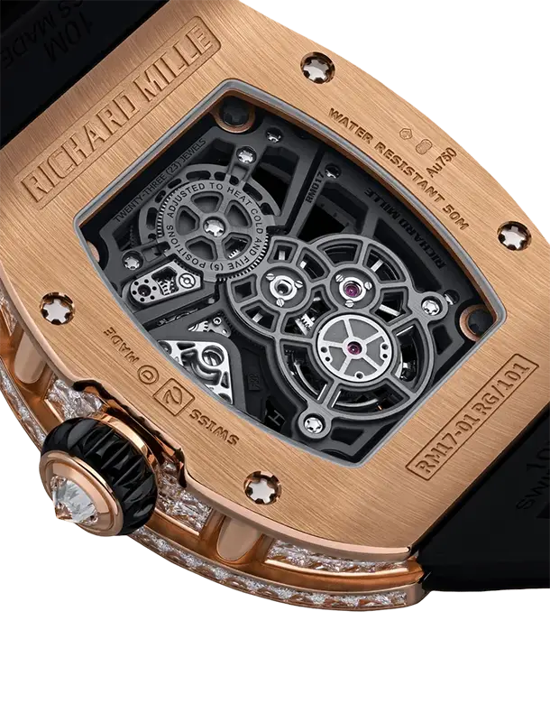 Rare Richard Mille Manual Winding Tourbillon Rose Gold/Diamonds RM 17-01 5 Richard Mille Manual Winding Tourbillon Rose Gold/Diamonds RM 17-01