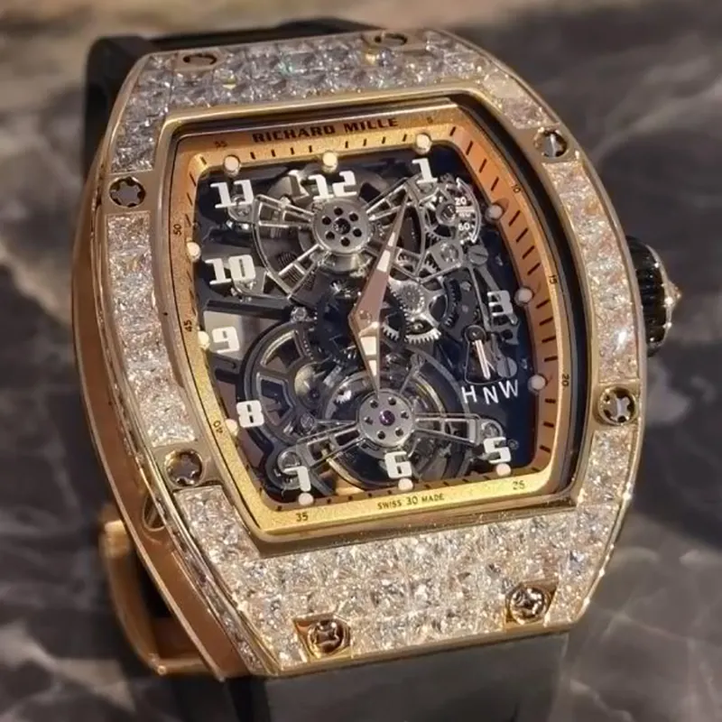 Rare Richard Mille Manual Winding Tourbillon Rose Gold/Diamonds RM 17-01 1 Richard Mille Manual Winding Tourbillon Rose Gold/Diamonds RM 17-01