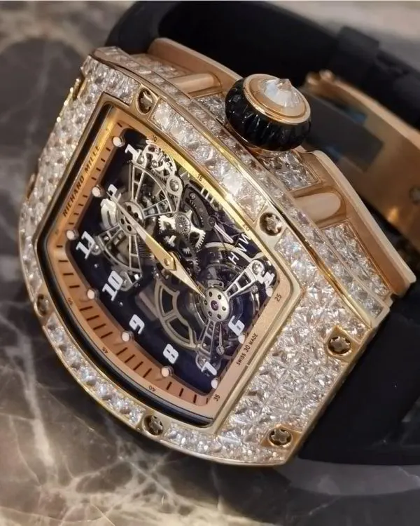 Rare Richard Mille Manual Winding Tourbillon Rose Gold/Diamonds RM 17-01 8 Richard Mille Manual Winding Tourbillon Rose Gold/Diamonds RM 17-01