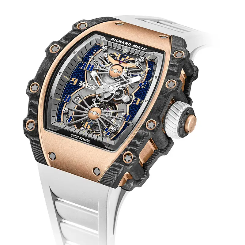Rare Richard Mille Manual Winding Tourbillon Aerodyne Red Gold/Carbon TPT RM 21-01 2 Richard Mille Manual Winding Tourbillon Aerodyne Red Gold/Carbon TPT RM 21-01