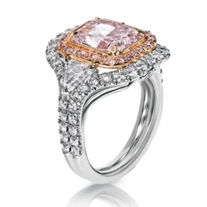 Savannah 5 Carat Light Pink SI2 Radiant Cut Diamond Engagement Ring in Platinum