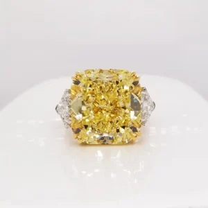 Scarselli 21.81 Carat Fancy Intense Yellow Diamond Ring