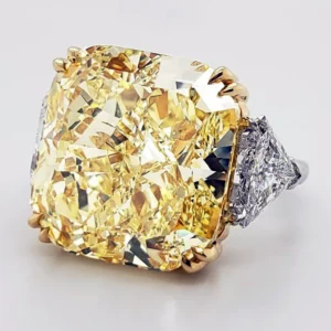 Scarselli 21.81 Carat Fancy Intense Yellow Diamond Ring