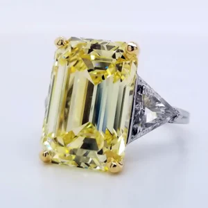 Scarselli 15.09 carat Fancy Intense Yellow Diamond Ring Signed Tiffany