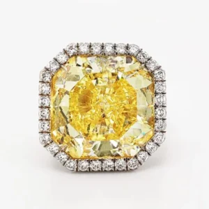 Scarselli 15.03 Carat Fancy Intense Yellow Natural Diamond Engagement Ring 6 Scarselli 15.03 Carat Fancy Intense Yellow Natural Diamond Engagement Ring
