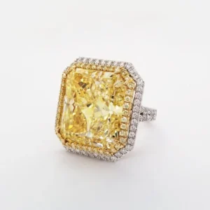 Scarselli 24.16 Carat Fancy Yellow Natural Diamond Engagement Ring