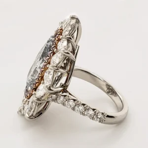 Scarselli 6.38 Carat Fancy Grayish Blue Natural Diamond Engagement Ring