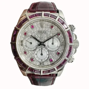 Rolex Daytona 16589 Zenith Ruby Bezel & Pave Diamond Dial
