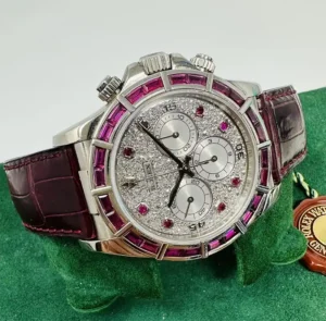 Rolex Daytona 16589 Zenith Ruby Bezel & Pave Diamond Dial 16 Rolex Daytona 16589 Zenith Ruby Bezel & Pave Diamond Dial
