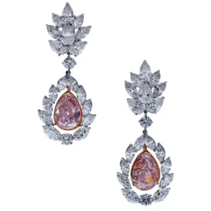 Nally Magnificent 7.12 Carat Natural Pink Diamond Earrings Platinum GIA Certified