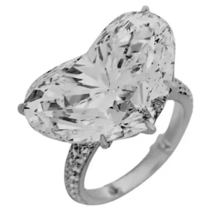 21.35 Carat Heart Cut Diamond Ring D VS1 Platinum GIA