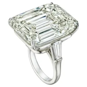 27.24 Carat Emerald Cut Diamond Ring Platinum GIA Certified