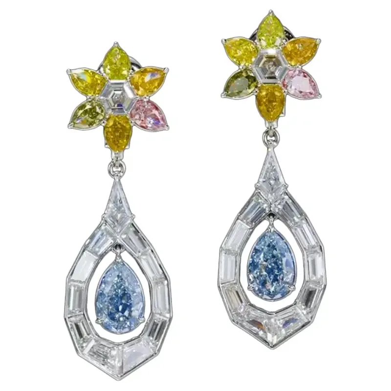 Emilio Jewelry 6.00 Carat Fancy Blue Diamond Earrings GIA Certified 1 Emilio Jewelry 6.00 Carat Fancy Blue Diamond Earrings GIA Certified