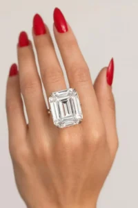 42.97 Carat Emerald Cut Diamond Platinum Ring
