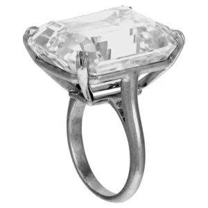 42.97 Carat Emerald Cut Diamond Platinum Ring