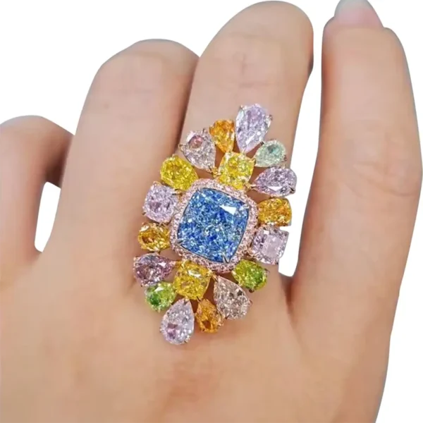 Emilio Jewelry GIA Blue Diamond Fancy Color Ring