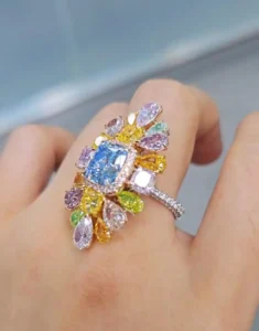 Emilio Jewelry GIA Blue Diamond Fancy Color Ring