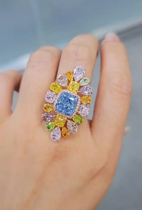 Emilio Jewelry GIA Blue Diamond Fancy Color Ring