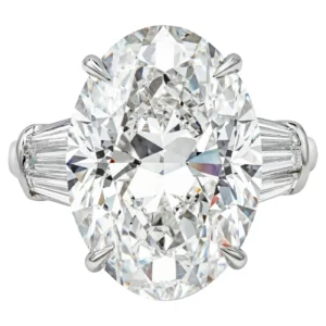 GIA 16.25 Ct Oval Diamond 7 Stone Platinum Ring