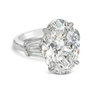 GIA 16.25 Ct Oval Diamond 7 Stone Platinum Ring