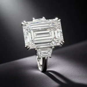 GIA 17 Ct Emerald Cut Diamond Ring
