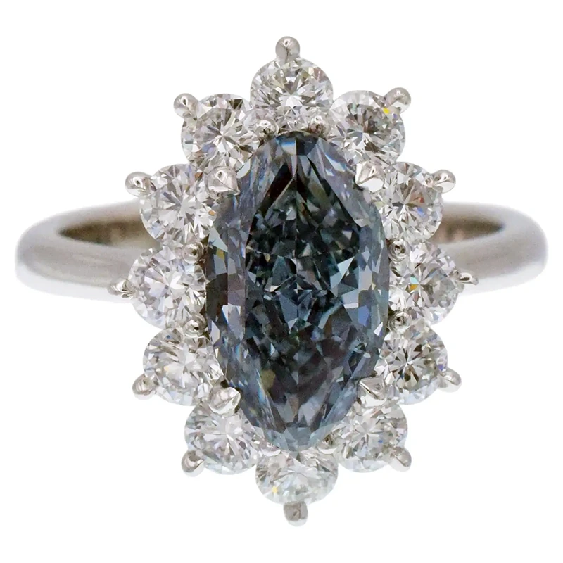 2.14 Ct GIA Grayish Blue Diamond Ring 29 2.14 Ct GIA Grayish Blue Diamond Ring