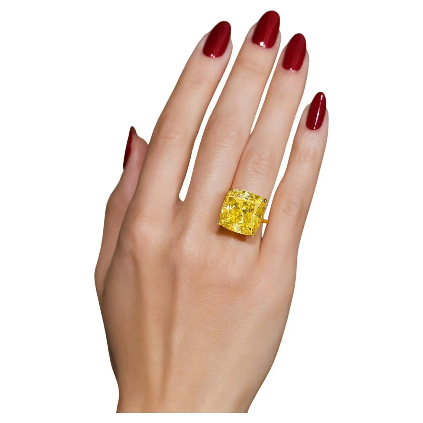GIA 30.04 Ct Fancy Vivid Yellow Cushion Diamond Ring 2 GIA 30.04 Ct Fancy Vivid Yellow Cushion Diamond Ring